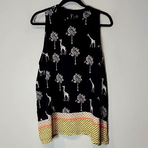 Worthington Giraffe Print Flowy‎ Top Size XL Summer Resortwear Comfy Summer